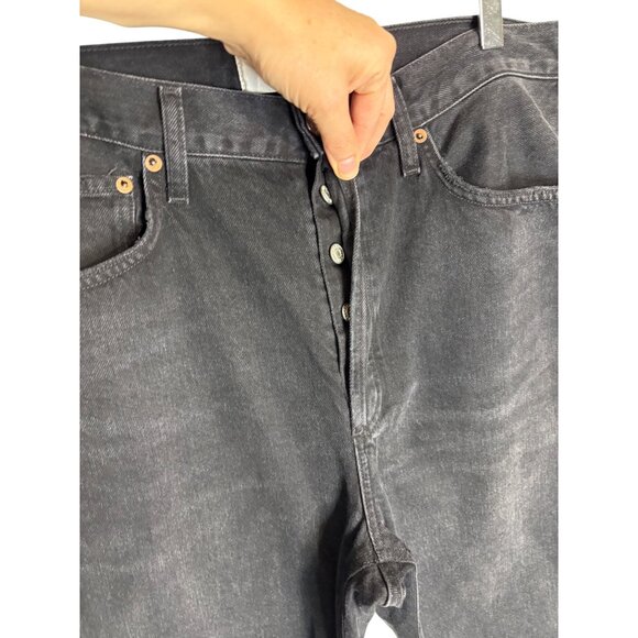 Agolde 90's Crop Straight Leg Jeans Black-sz 30 - Picture 9 of 11